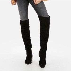 Express Over the Knee Faux Suede High Heeled Boots